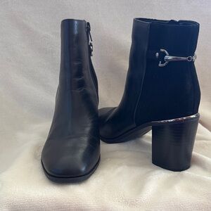 Bandolino Black Ankle Boots with Silver Accent